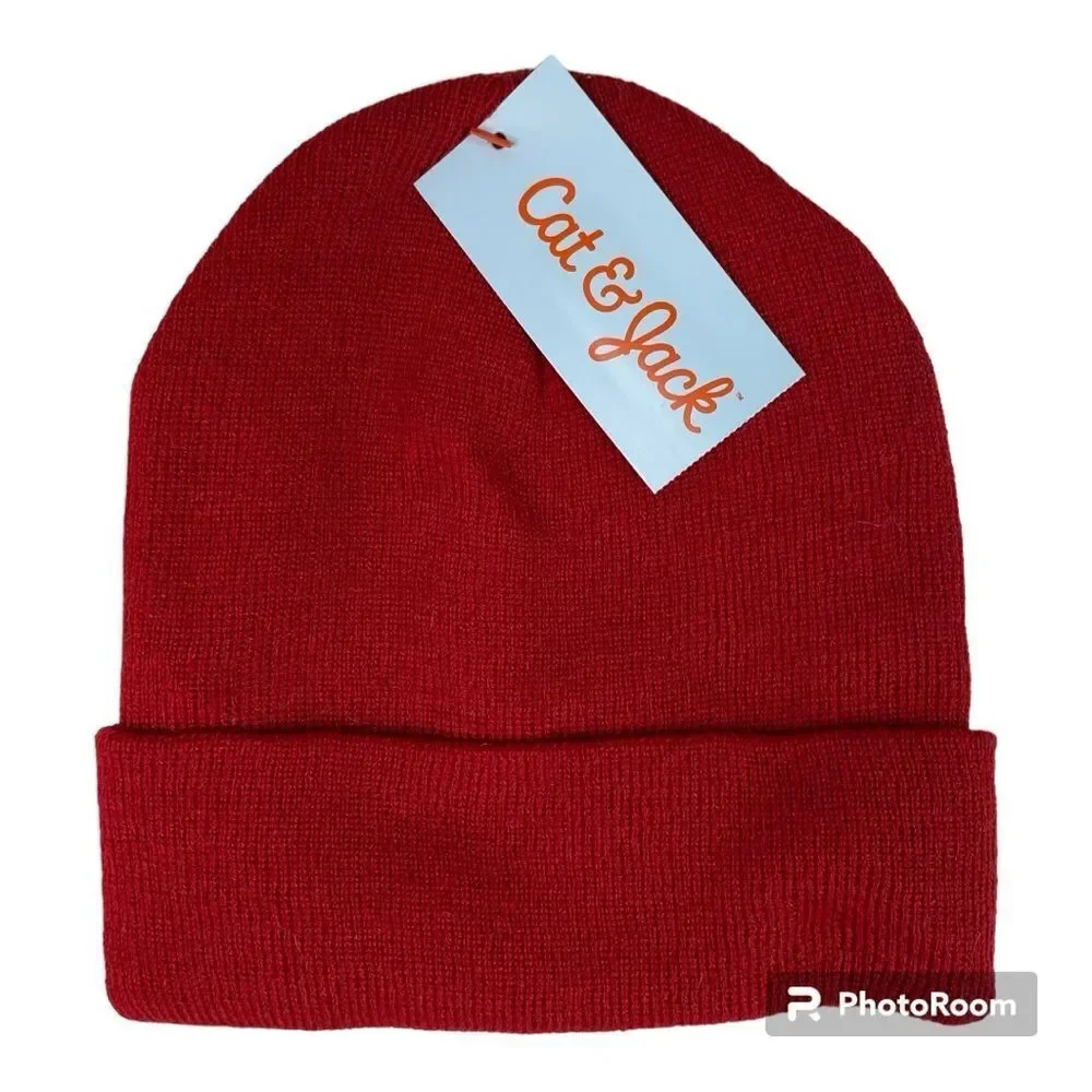 5/$25 Cat & Jack Red Winter Sock Hat OSFM Unisex NWT